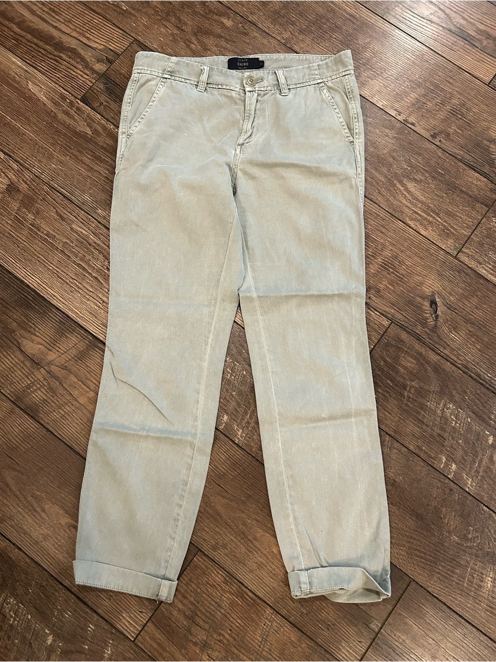 J.Crew Vintage Women's Chino Pants Size 2 Light Green Sage Straight Leg